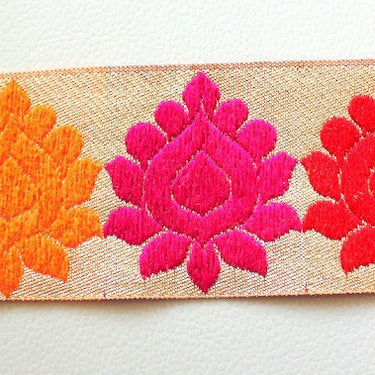 Jacquard Gold, Orange, Red